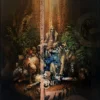 Cętki, 100x120cm, akryl, olej na płótnie